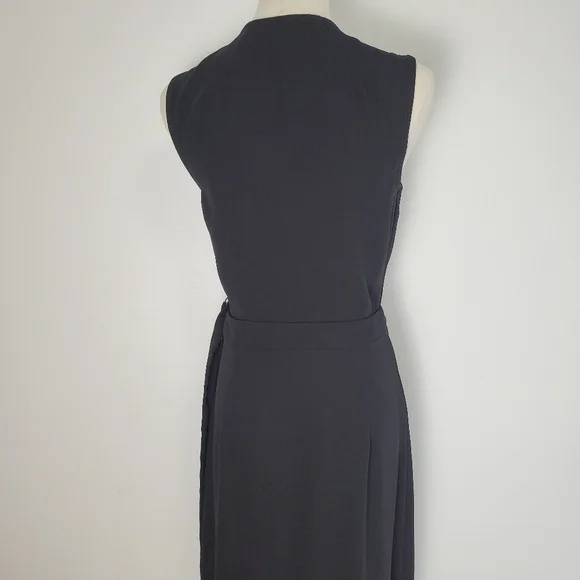 Topshop Black Wrap Sleeveless Dress - Picture 6 of 8